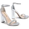 DREAM PAIRS Women’s Hi-Chunk High Heel Pump Sandals(Silver)