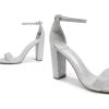 DREAM PAIRS Women’s Hi-Chunk High Heel Pump Sandals(Silver/Glitter)