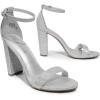 DREAM PAIRS Women’s Hi-Chunk High Heel Pump Sandals(Silver/Glitter)