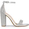 DREAM PAIRS Women’s Hi-Chunk High Heel Pump Sandals(Silver-rhinestone)