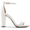 DREAM PAIRS Women’s Hi-Chunk High Heel Pump Sandals(White/Pu)
