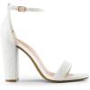 DREAM PAIRS Women’s Hi-Chunk High Heel Pump Sandals(White-pearl)
