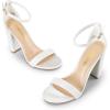 DREAM PAIRS Women’s Hi-Chunk High Heel Pump Sandals(White-pearl)