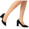 DREAM PAIRS Women’s High Chunky Closed Toe Block Heels Pointed Toe Wedding Party Elegant Slip On Pumps Shoes(Black)