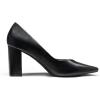 DREAM PAIRS Women’s High Chunky Closed Toe Block Heels Pointed Toe Wedding Party Elegant Slip On Pumps Shoes(Black/Pu)