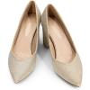DREAM PAIRS Women’s High Chunky Closed Toe Block Heels Pointed Toe Wedding Party Elegant Slip On Pumps Shoes(Gold)