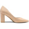 DREAM PAIRS Women’s High Chunky Closed Toe Block Heels Pointed Toe Wedding Party Elegant Slip On Pumps Shoes(Nude/Pu)