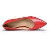 DREAM PAIRS Women’s High Chunky Closed Toe Block Heels Pointed Toe Wedding Party Elegant Slip On Pumps Shoes(Red/Pu)