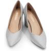 DREAM PAIRS Women’s High Chunky Closed Toe Block Heels Pointed Toe Wedding Party Elegant Slip On Pumps Shoes(Silver)
