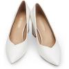 DREAM PAIRS Women’s High Chunky Closed Toe Block Heels Pointed Toe Wedding Party Elegant Slip On Pumps Shoes(White/Pu)
