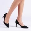 DREAM PAIRS Women’s High Heel Closed Toe Dress Shoes Pumps Elegant Stiletto D’Orsay Slip On(Black-suede)
