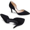 DREAM PAIRS Women’s High Heel Closed Toe Dress Shoes Pumps Elegant Stiletto D’Orsay Slip On(Black-suede)