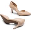 DREAM PAIRS Women’s High Heel Closed Toe Dress Shoes Pumps Elegant Stiletto D’Orsay Slip On(Nude-pu)