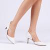 DREAM PAIRS Women’s High Heel Closed Toe Dress Shoes Pumps Elegant Stiletto D’Orsay Slip On(White-pu)