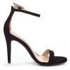 DREAM PAIRS Women’s High Heels Flower Ankle Strap Stilettos Round Open Toe Dressy Sexy Sandals(Black/Nubuck)