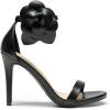 DREAM PAIRS Women’s High Heels Flower Ankle Strap Stilettos Round Open Toe Dressy Sexy Sandals(Black-pu)