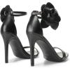 DREAM PAIRS Women’s High Heels Flower Ankle Strap Stilettos Round Open Toe Dressy Sexy Sandals(Black-pu)
