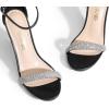 DREAM PAIRS Women’s High Heels Flower Ankle Strap Stilettos Round Open Toe Dressy Sexy Sandals(Black-rhinestone)