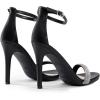 DREAM PAIRS Women’s High Heels Flower Ankle Strap Stilettos Round Open Toe Dressy Sexy Sandals(Black-rhinestone)