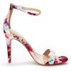 DREAM PAIRS Women’s High Heels Flower Ankle Strap Stilettos Round Open Toe Dressy Sexy Sandals(Floral)