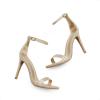 DREAM PAIRS Women’s High Heels Flower Ankle Strap Stilettos Round Open Toe Dressy Sexy Sandals(Gold/Glitter)