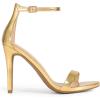 DREAM PAIRS Women’s High Heels Flower Ankle Strap Stilettos Round Open Toe Dressy Sexy Sandals(Gold-metallic)