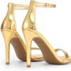 DREAM PAIRS Women’s High Heels Flower Ankle Strap Stilettos Round Open Toe Dressy Sexy Sandals(Gold-metallic)