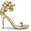 DREAM PAIRS Women’s High Heels Flower Ankle Strap Stilettos Round Open Toe Dressy Sexy Sandals(Gold-pu)