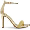 DREAM PAIRS Women’s High Heels Flower Ankle Strap Stilettos Round Open Toe Dressy Sexy Sandals(Gold-rhinestone)