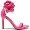 DREAM PAIRS Women’s High Heels Flower Ankle Strap Stilettos Round Open Toe Dressy Sexy Sandals(Hot Pink-pu)