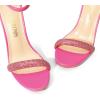 DREAM PAIRS Women’s High Heels Flower Ankle Strap Stilettos Round Open Toe Dressy Sexy Sandals(Hot Pink-rhinestone)