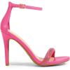 DREAM PAIRS Women’s High Heels Flower Ankle Strap Stilettos Round Open Toe Dressy Sexy Sandals(Hot Pink-rhinestone)