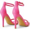 DREAM PAIRS Women’s High Heels Flower Ankle Strap Stilettos Round Open Toe Dressy Sexy Sandals(Hot Pink-rhinestone)