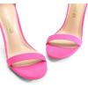 DREAM PAIRS Women’s High Heels Flower Ankle Strap Stilettos Round Open Toe Dressy Sexy Sandals(Hot Pink-suede)
