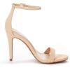 DREAM PAIRS Women’s High Heels Flower Ankle Strap Stilettos Round Open Toe Dressy Sexy Sandals(Nude/Nubuck)