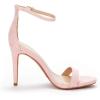 DREAM PAIRS Women’s High Heels Flower Ankle Strap Stilettos Round Open Toe Dressy Sexy Sandals(Pink)