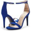 DREAM PAIRS Women’s High Heels Flower Ankle Strap Stilettos Round Open Toe Dressy Sexy Sandals(Royal/Blue)