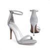 DREAM PAIRS Women’s High Heels Flower Ankle Strap Stilettos Round Open Toe Dressy Sexy Sandals(Silver/Glitter)