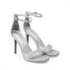 DREAM PAIRS Women’s High Heels Flower Ankle Strap Stilettos Round Open Toe Dressy Sexy Sandals(Silver/Glitter)