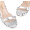 DREAM PAIRS Women’s High Heels Flower Ankle Strap Stilettos Round Open Toe Dressy Sexy Sandals(Silver-metallic)