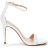 DREAM PAIRS Women’s High Heels Flower Ankle Strap Stilettos Round Open Toe Dressy Sexy Sandals(White/Pat)