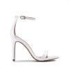 DREAM PAIRS Women’s High Heels Flower Ankle Strap Stilettos Round Open Toe Dressy Sexy Sandals(White/Pu)