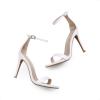 DREAM PAIRS Women’s High Heels Flower Ankle Strap Stilettos Round Open Toe Dressy Sexy Sandals(White/Pu)