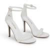 DREAM PAIRS Women’s High Heels Flower Ankle Strap Stilettos Round Open Toe Dressy Sexy Sandals(White-pearl)