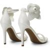 DREAM PAIRS Women’s High Heels Flower Ankle Strap Stilettos Round Open Toe Dressy Sexy Sandals(White-pu)