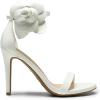 DREAM PAIRS Women’s High Heels Flower Ankle Strap Stilettos Round Open Toe Dressy Sexy Sandals(White-pu)