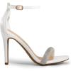 DREAM PAIRS Women’s High Heels Flower Ankle Strap Stilettos Round Open Toe Dressy Sexy Sandals(White-rhinestone)
