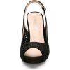 DREAM PAIRS Women’s High Heels Platform Dress Rhinestones Peep Toe Pumps Shoes(Black/Suede)