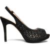 DREAM PAIRS Women’s High Heels Platform Dress Rhinestones Peep Toe Pumps Shoes(Black/Suede)