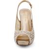 DREAM PAIRS Women’s High Heels Platform Dress Rhinestones Peep Toe Pumps Shoes(Gold/Glitter)